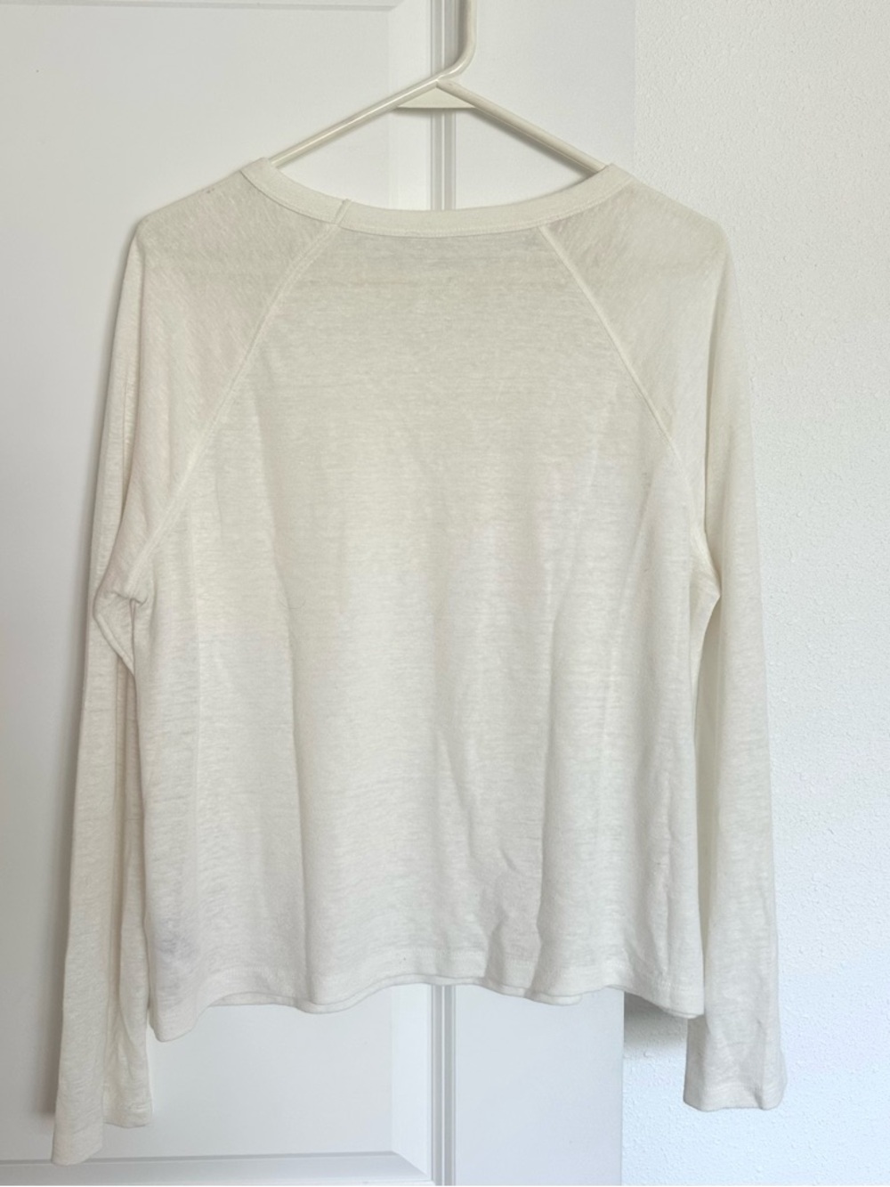 A NEW DAY - Linen blend off-white / cream long sleeve shirt blouse - Picture 4 of 4